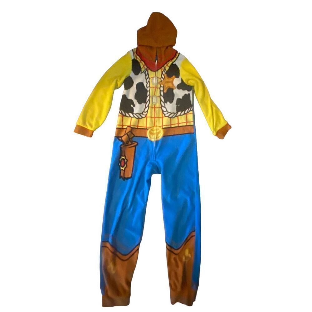 Toy Story Toddler Boy's Fleece Woody Costume Pajama Sleeper Halloween 7/8? READ